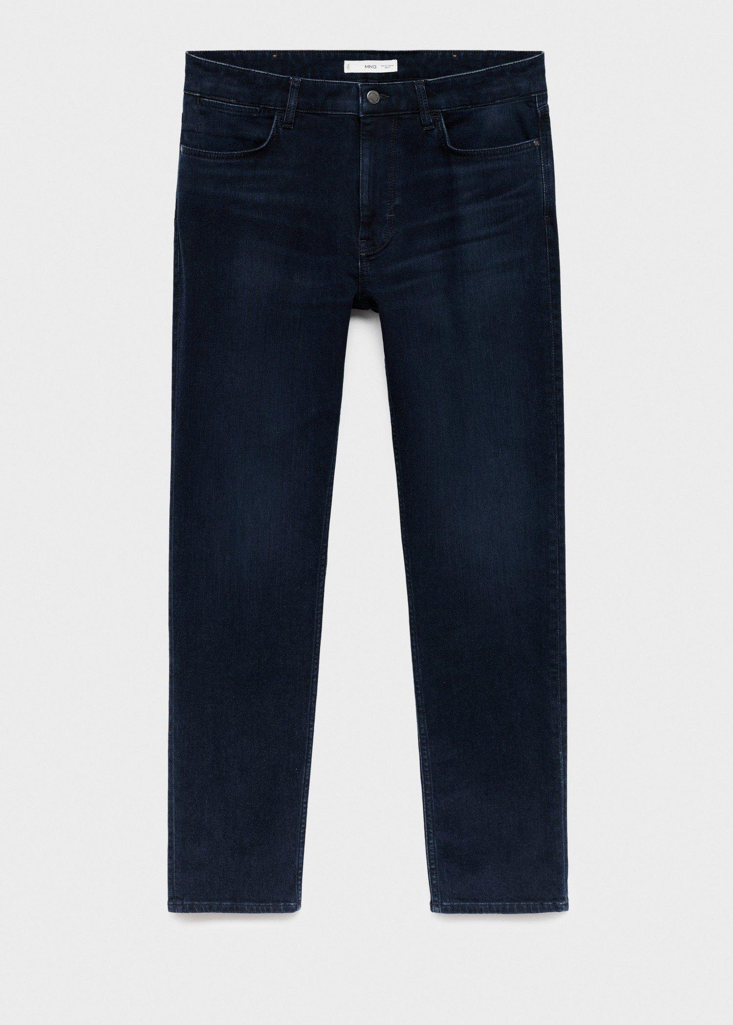 Navy Patrick Slim-Fit Dark-Wash Jeans, Open Blue, large image number 4