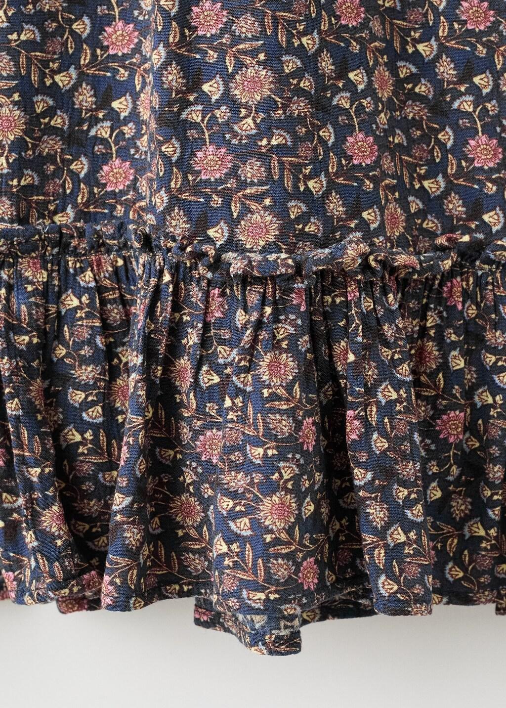 Navy Ruffled Printed Dress, Kids Girls, Navy, large image number 4