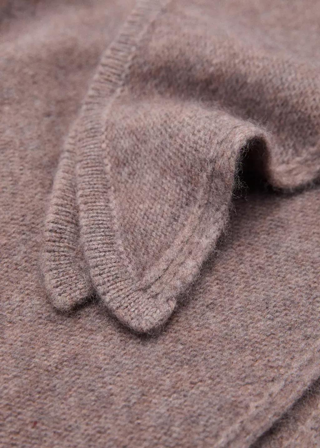 Brown Cashmere-Blend Knitted Shawl, Medium Brown, large image number 0