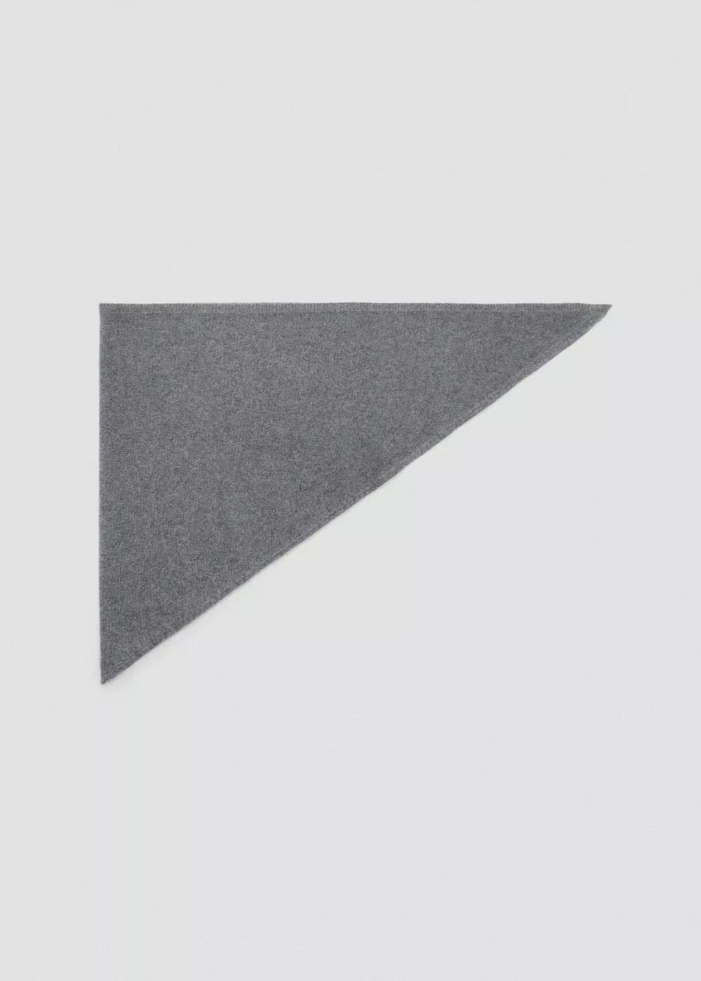 Grey Cashmere-Blend Knitted Shawl, Dark Grey, large image number 3