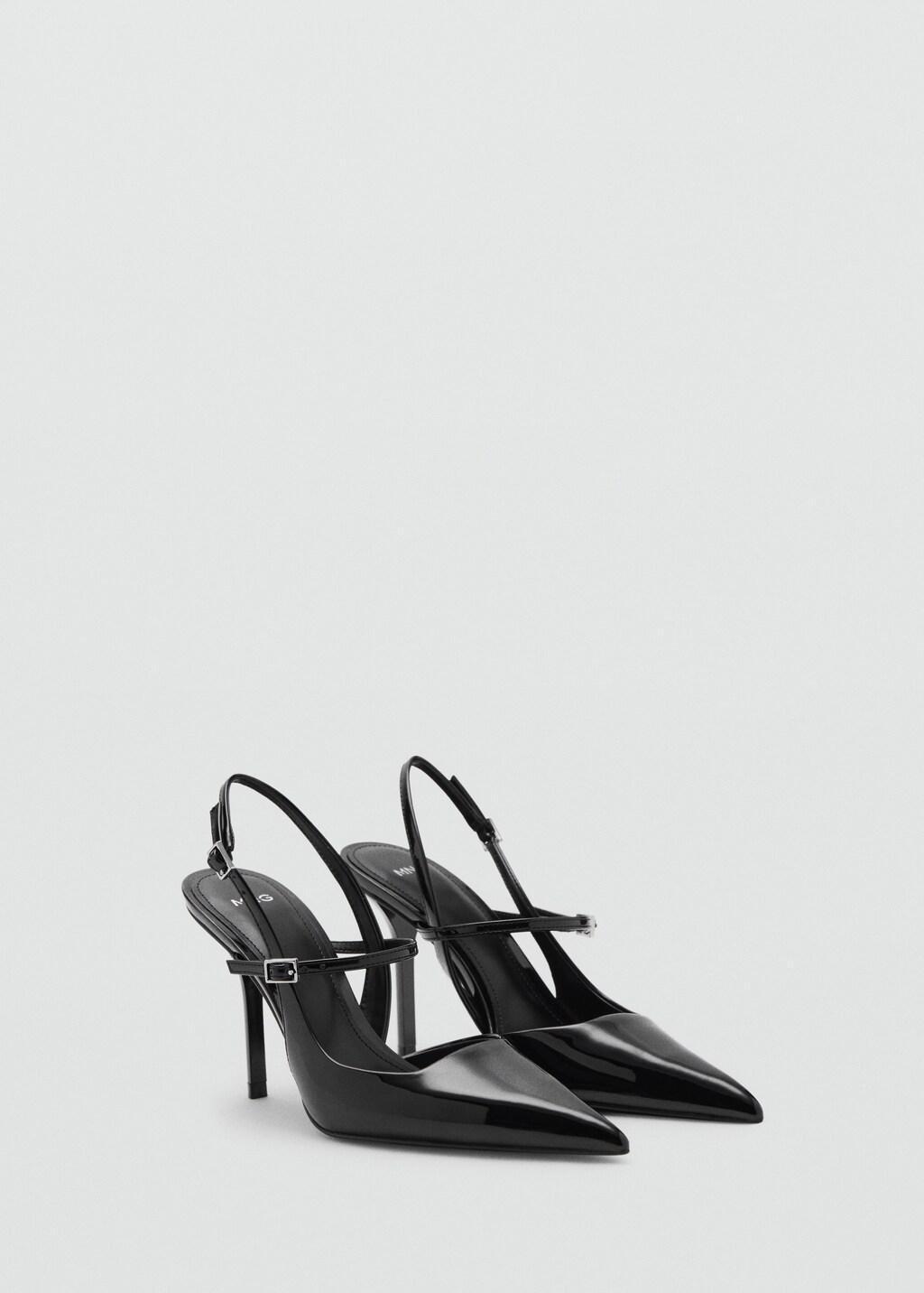 Black Patent Leather Shoes With Straps And Buckle, 0201_99, large image number 1