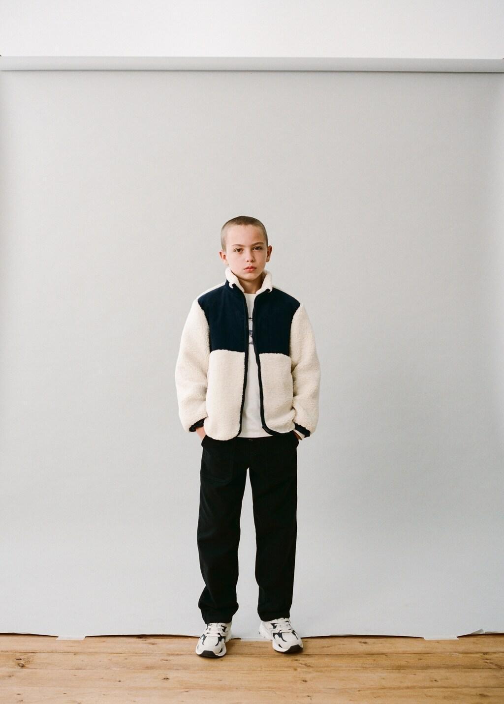 White Shearling-Effect Jacket, Kids Boy, Natural White, large image number 3