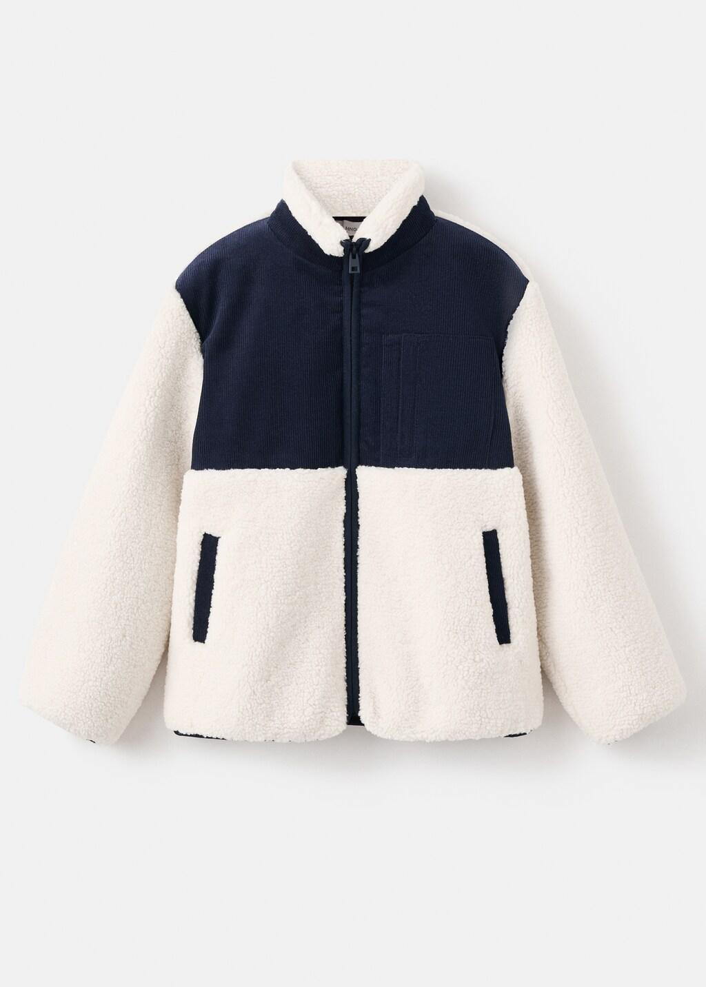White Shearling-Effect Jacket, Kids Boy, Natural White, large image number 5