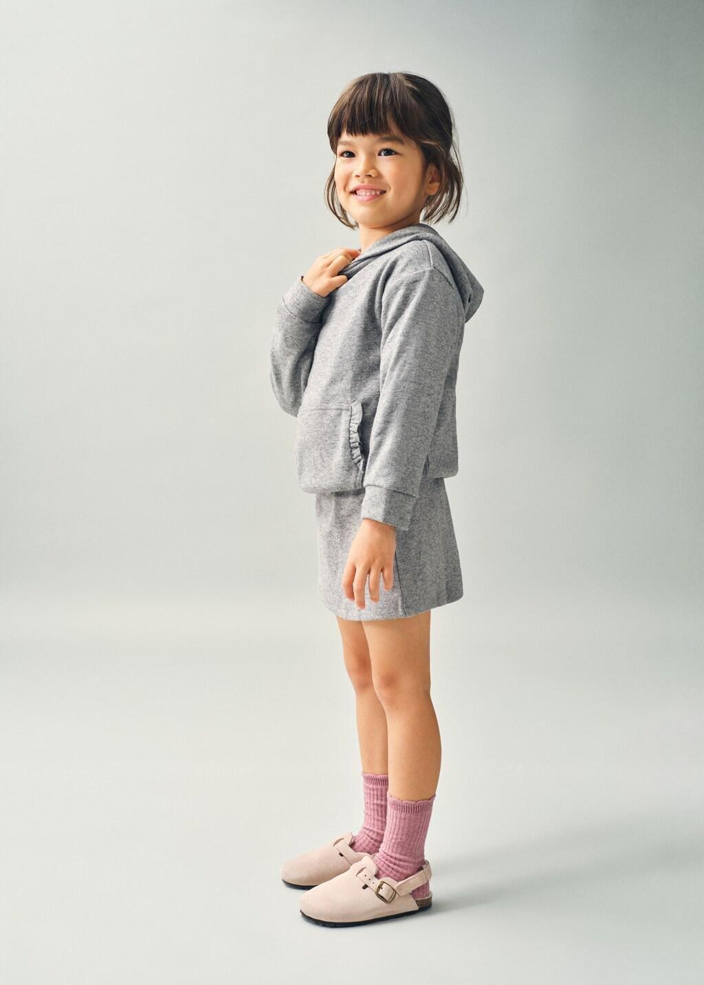 MEDIUM GREY Ruffle detail sweatshirt, Baby Girl, Medium Grey, medium