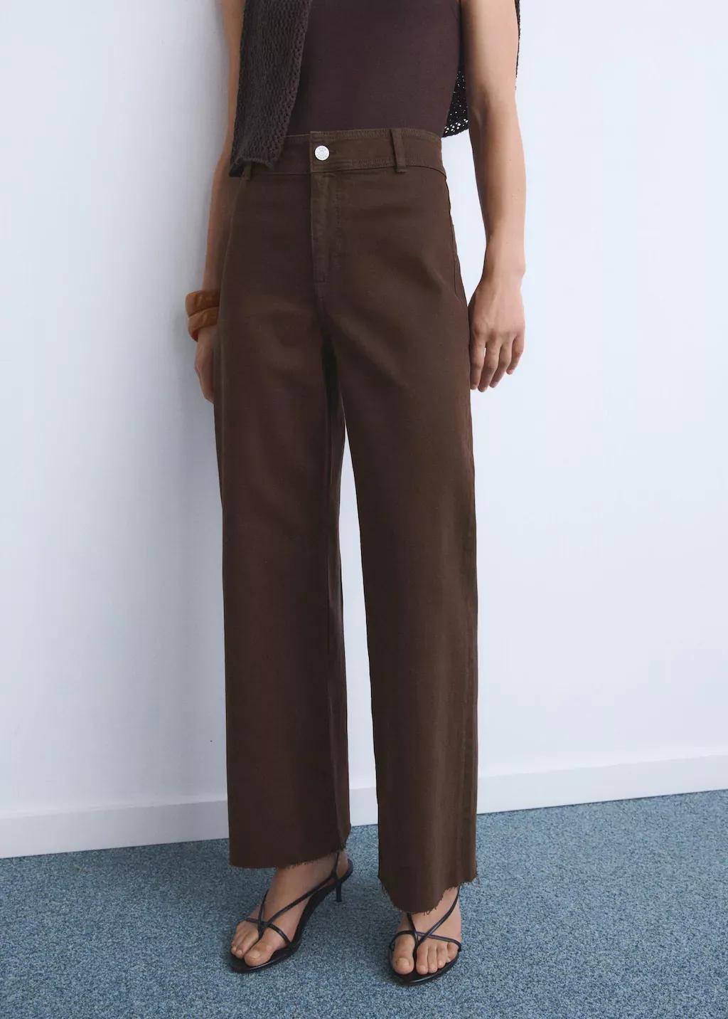 Brown Catherin Culotte High-Rise Jeans, , large image number 0