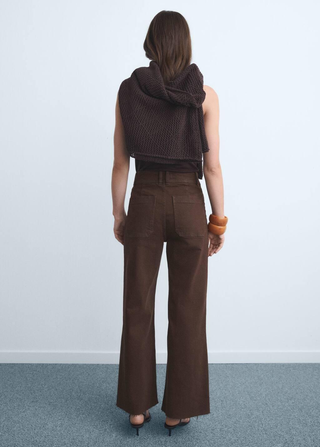 Brown Catherin Culotte High-Rise Jeans, , large image number 1
