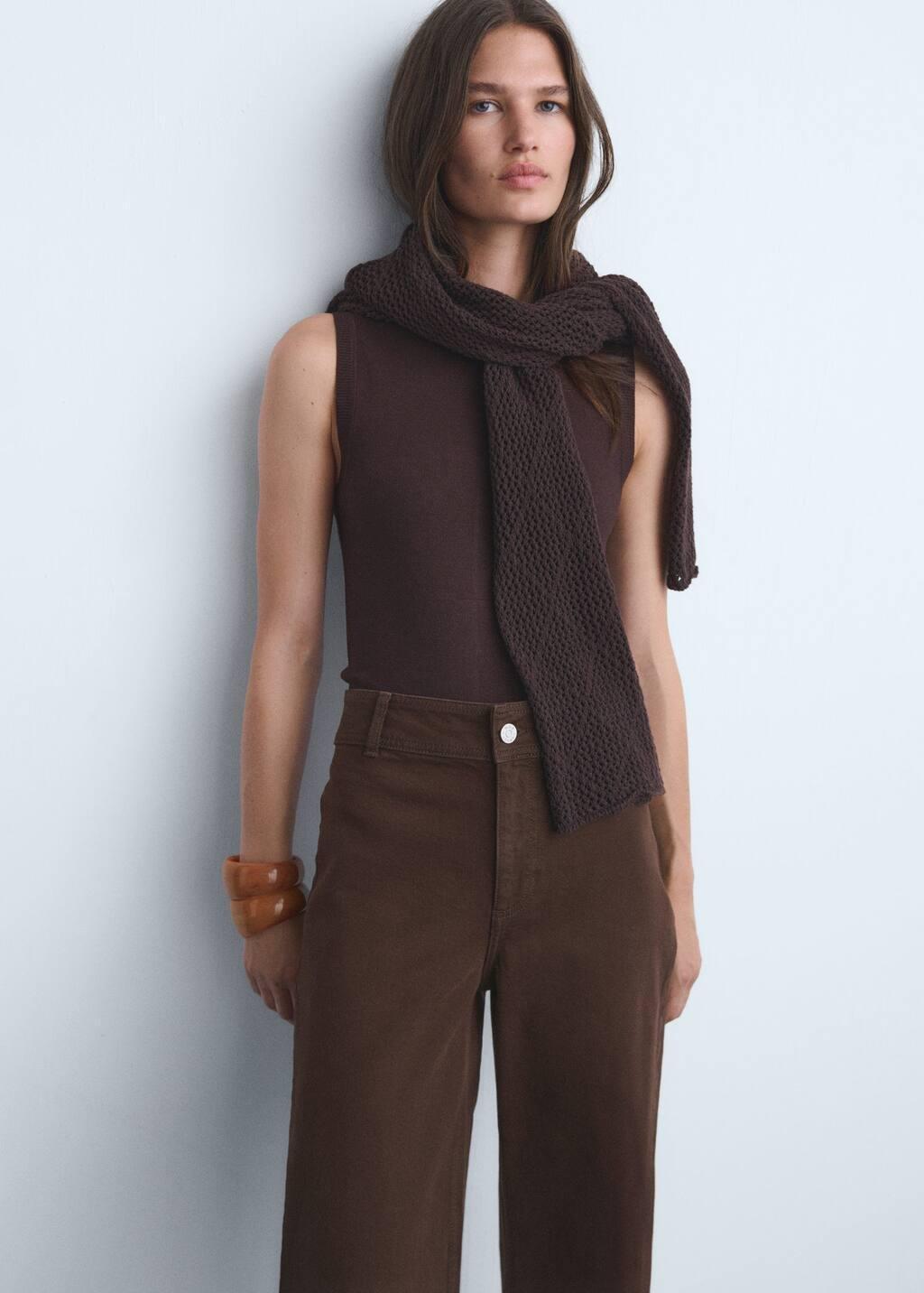 Brown Catherin Culotte High-Rise Jeans, , large image number 2