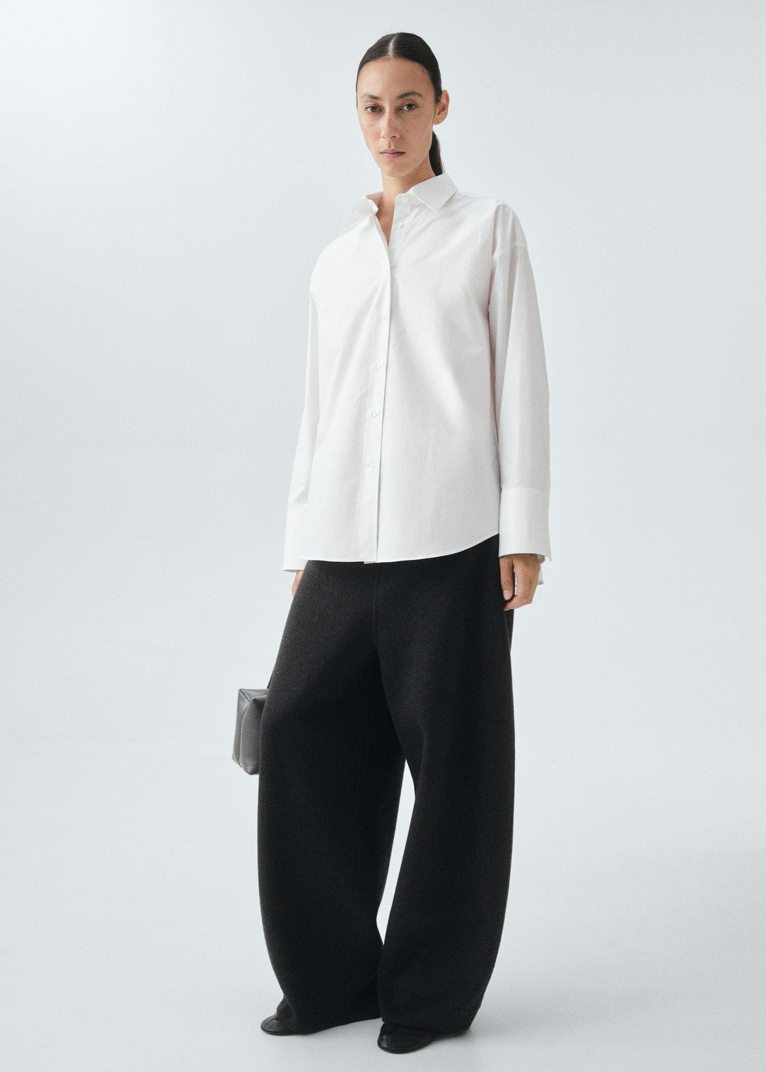 White Oversize Poplin Shirt, , large image number 0