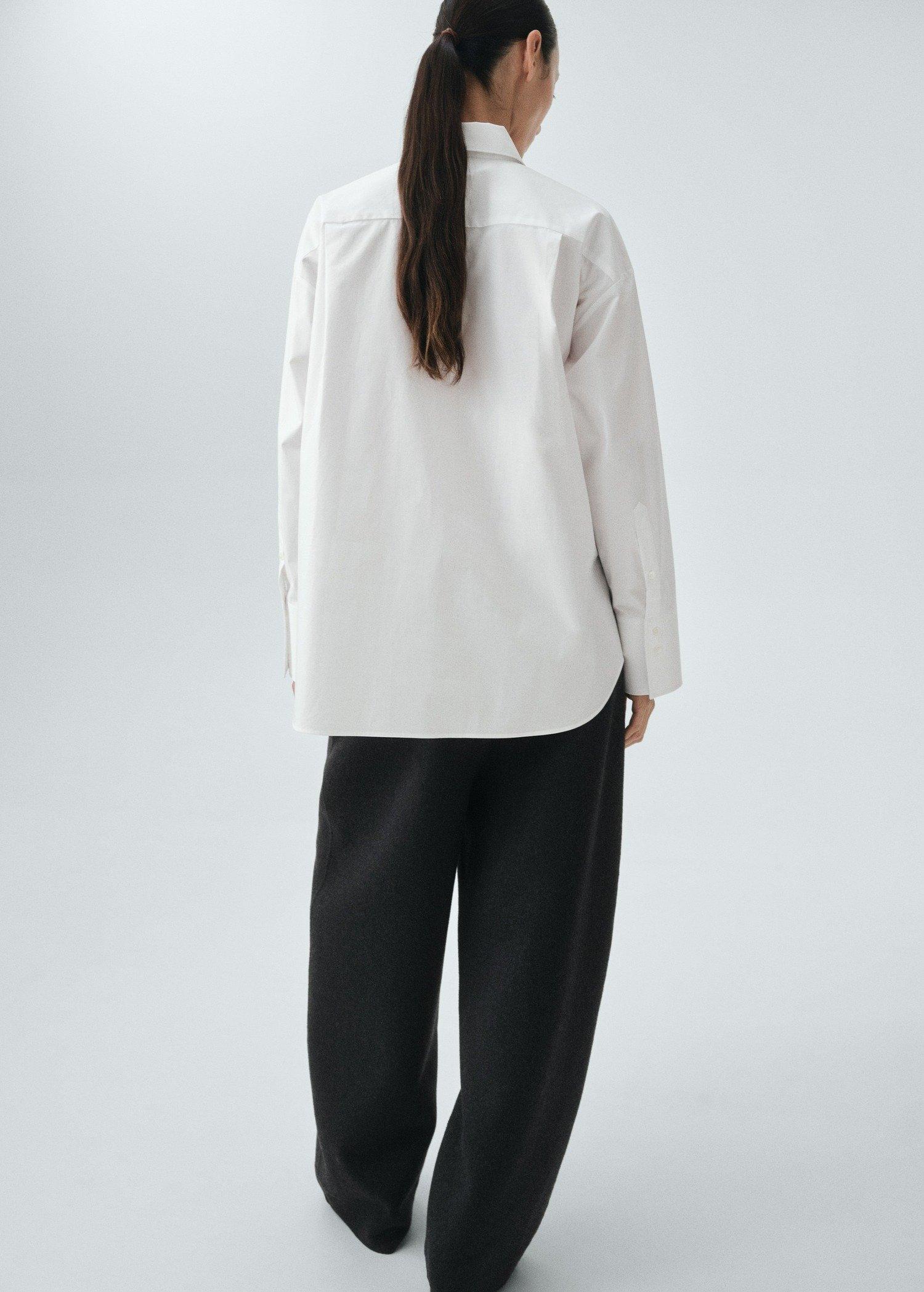 White Oversize Poplin Shirt, , large image number 2