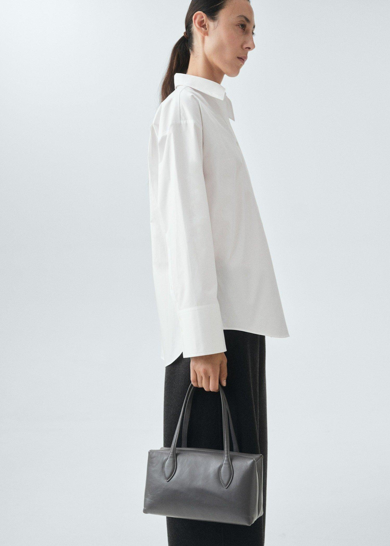White Oversize Poplin Shirt, , large image number 4