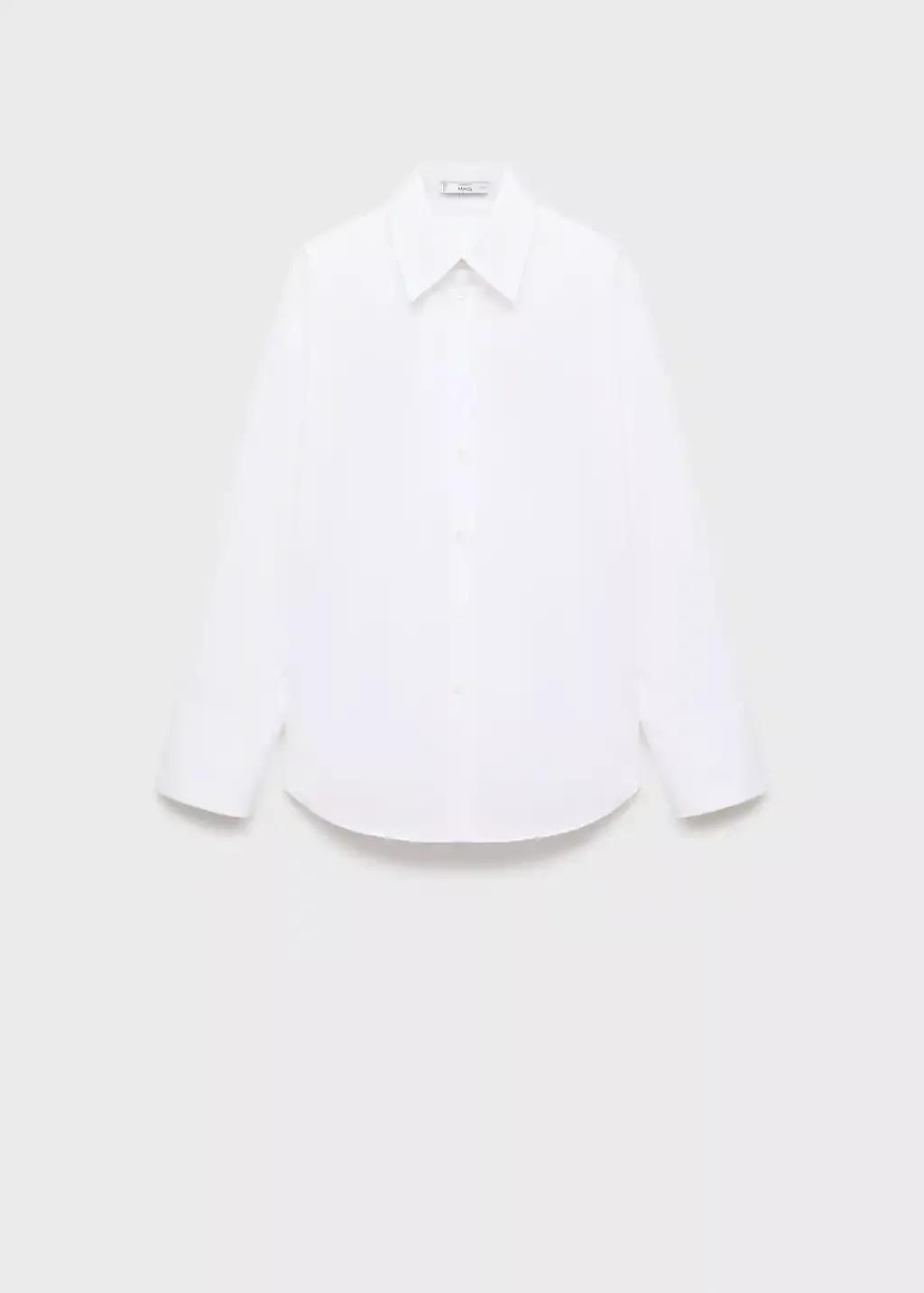 White Oversize Poplin Shirt, , large image number 6
