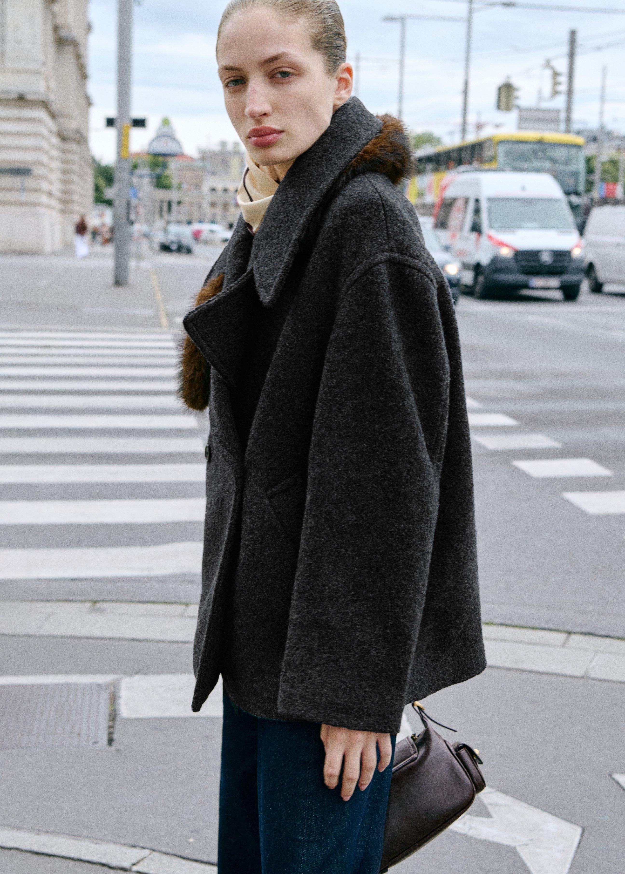 Grey Oversized Wool Coat With Maxi Lapels, 0201_92, large image number 0