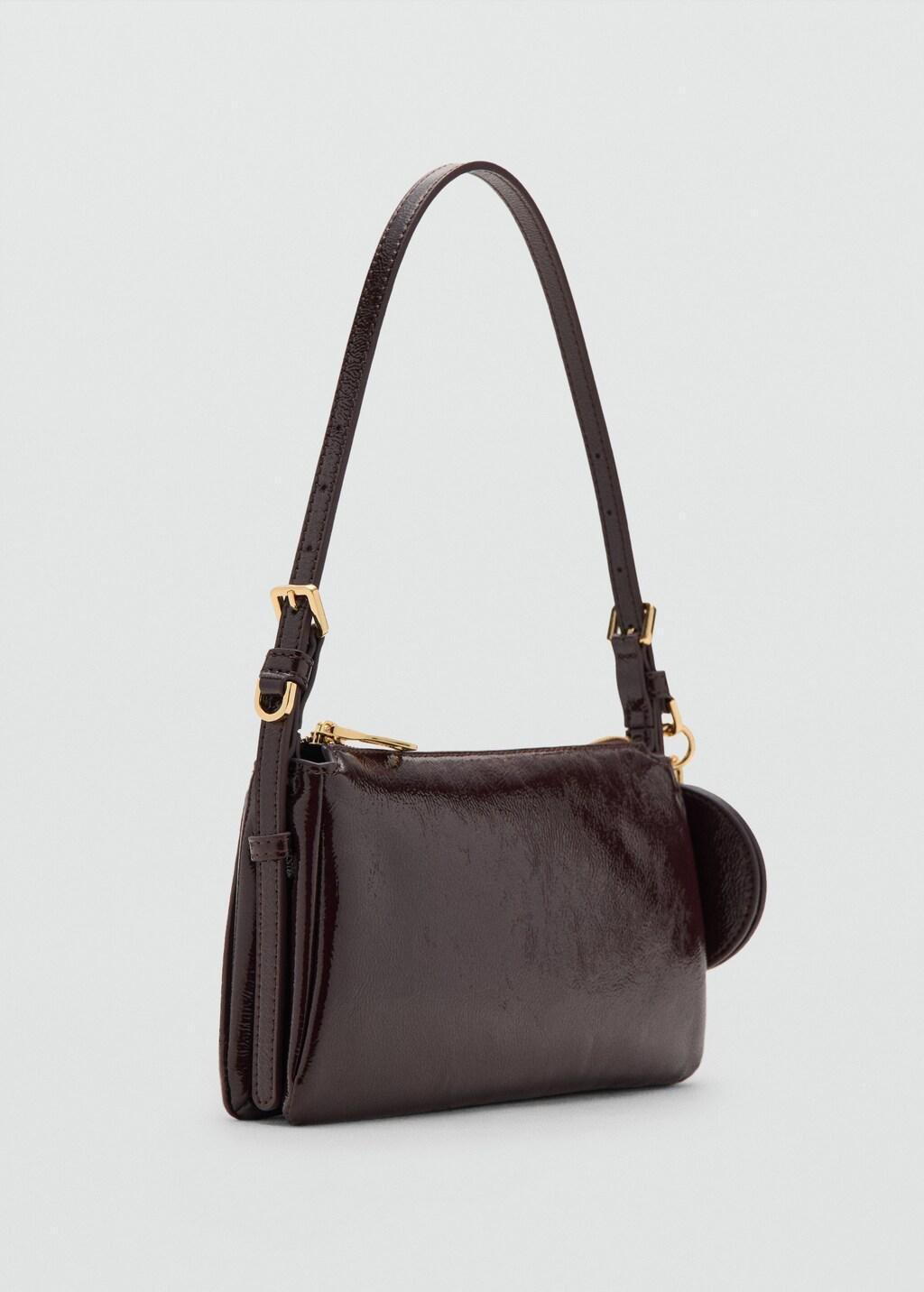 DARK RED Shiny shoulder bag, 0201_78, medium