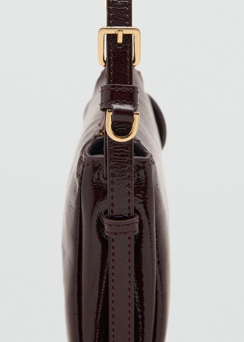 DARK RED Shiny shoulder bag, 0201_78, medium