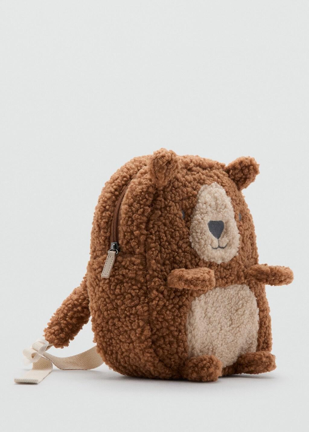 Brown Teddy Bear Sherpa Backpack, Baby Boy, Medium Brown, large image number 0