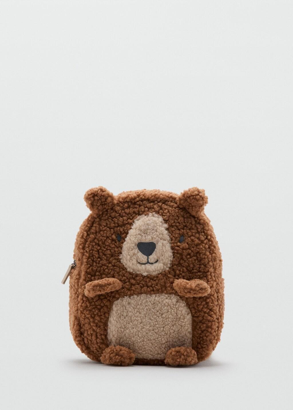 Brown Teddy Bear Sherpa Backpack, Baby Boy, Medium Brown, large image number 3