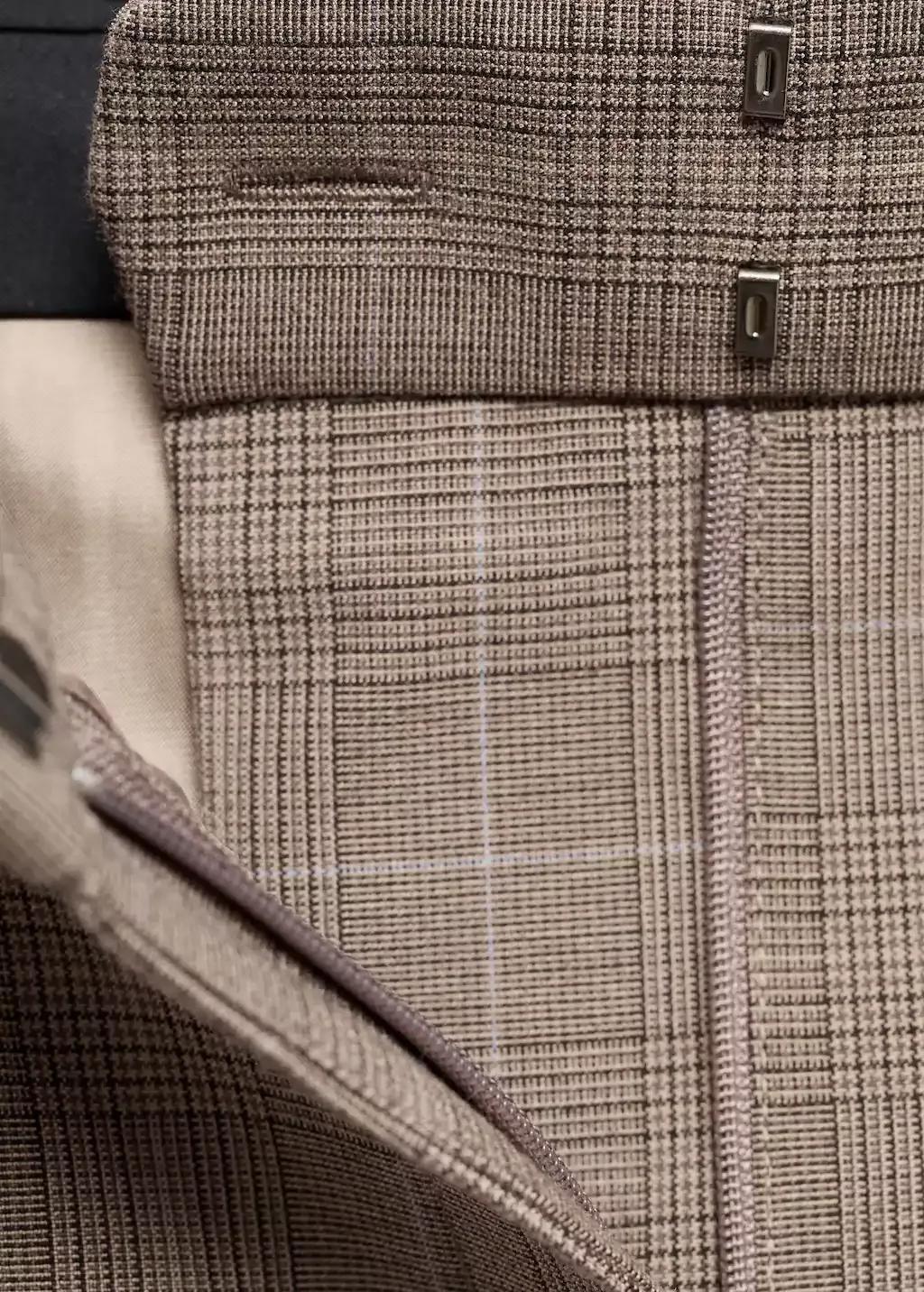 Brown Wide-Leg Check Suit Trousers, Medium Brown, medium