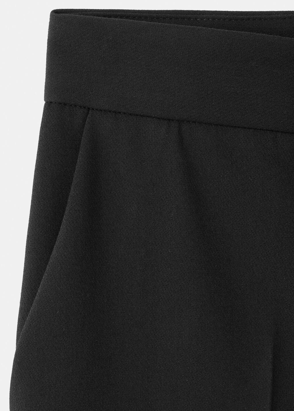 Black High-Waist Straight Trousers, Black, large image number 1