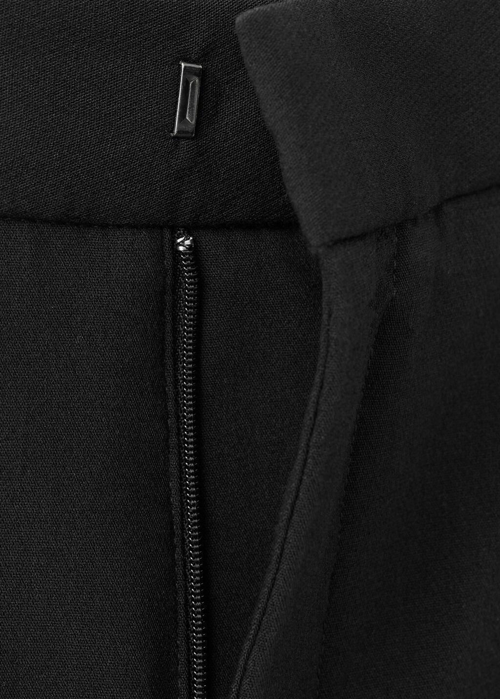 Black High-Waist Straight Trousers, Black, large image number 5