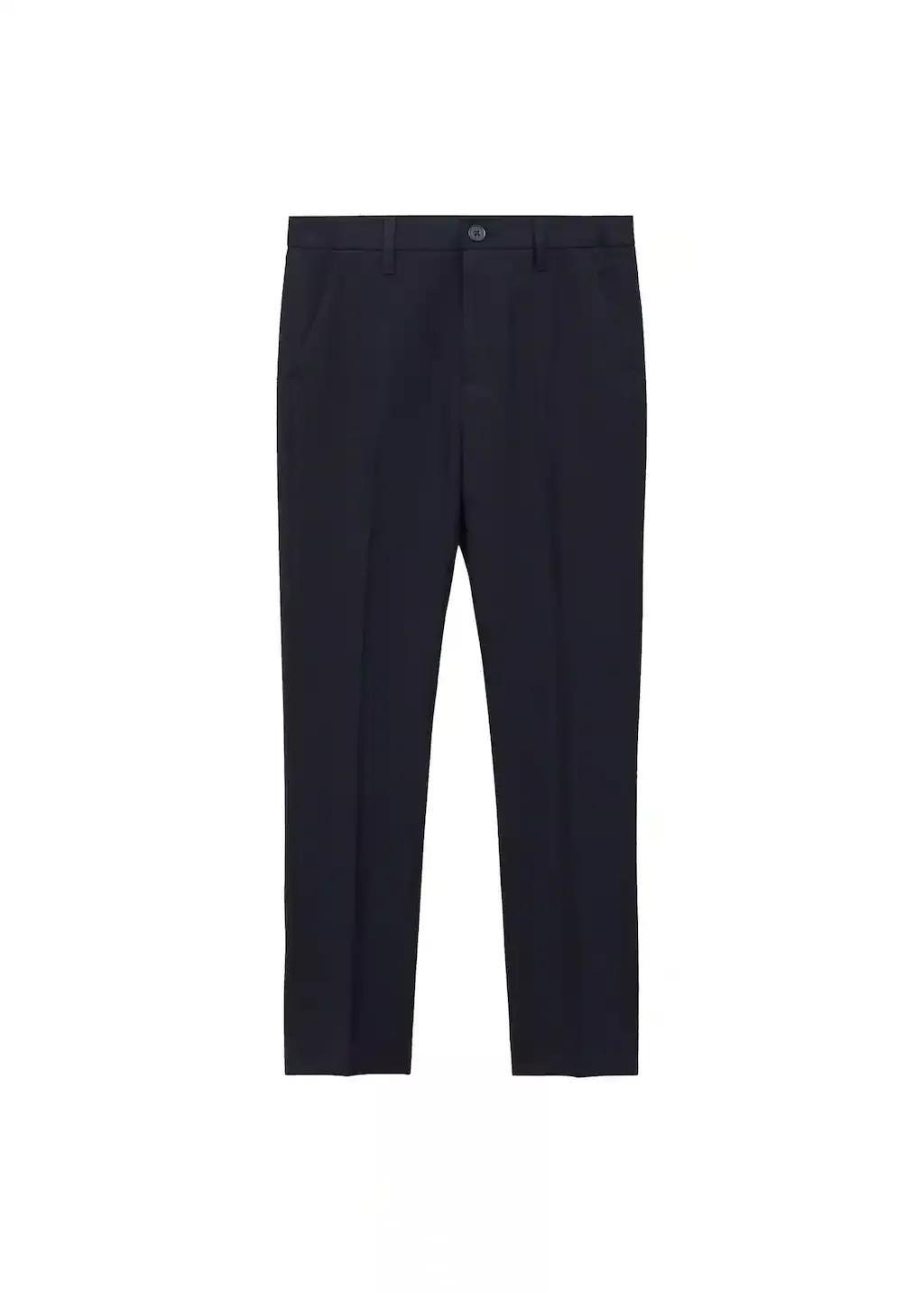 Navy Straight Suit Trousers, Kids Boys, Navy, large image number 0