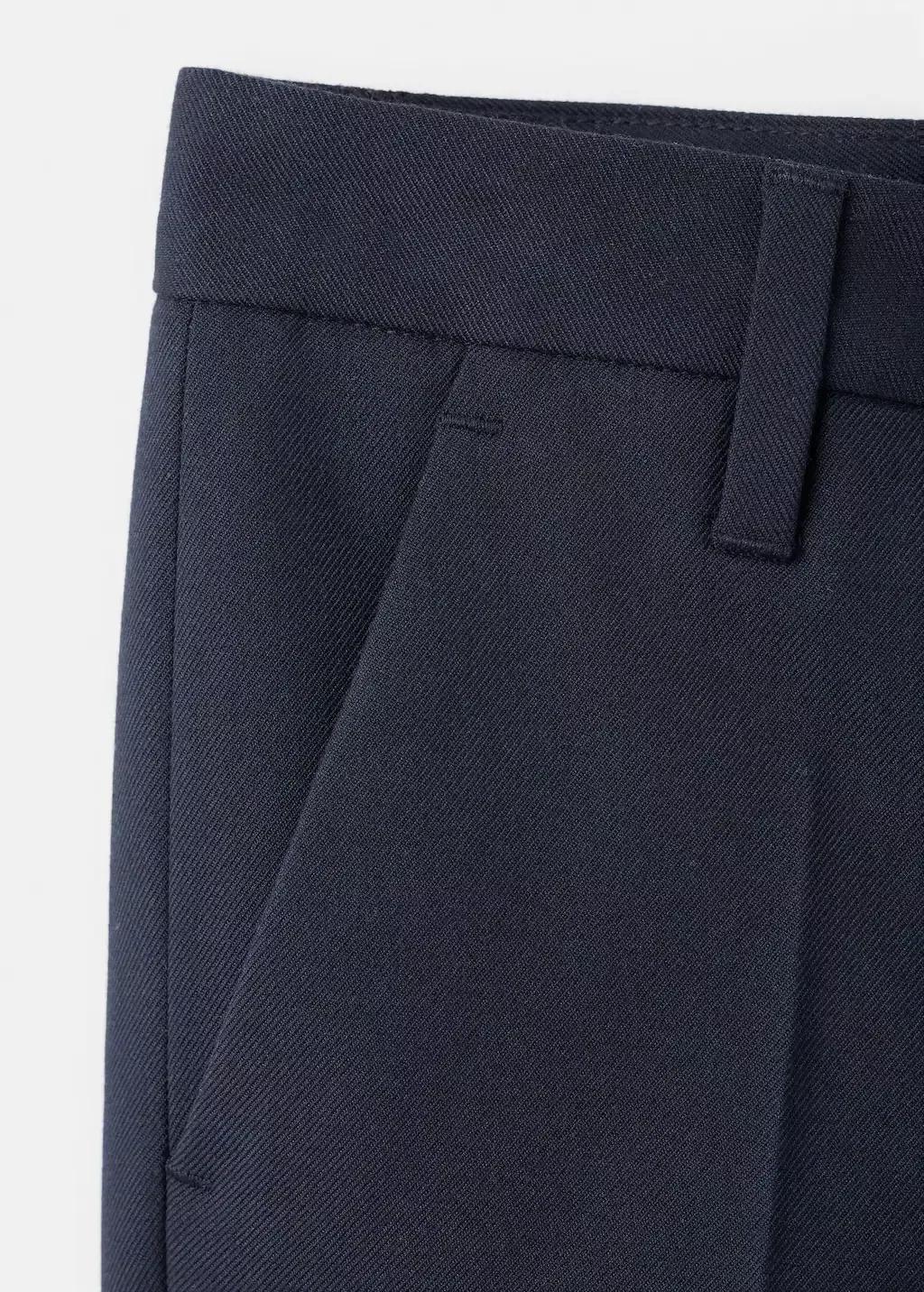 Navy Straight Suit Trousers, Kids Boys, Navy, large image number 1