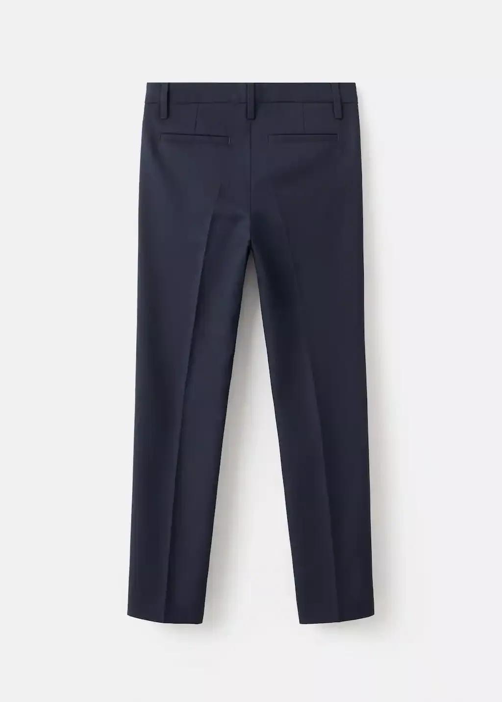 Navy Straight Suit Trousers, Kids Boys, Navy, large image number 2