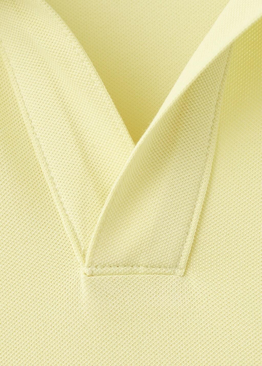 Yellow Piqué Cotton Polo, Bright Yellow, large image number 1
