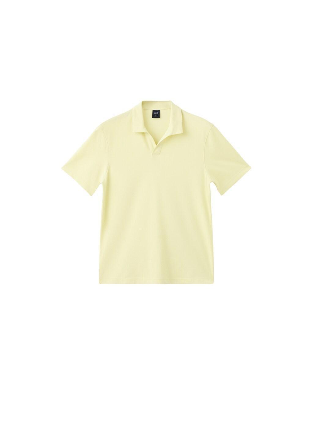 Yellow Piqué Cotton Polo, Bright Yellow, large image number 6