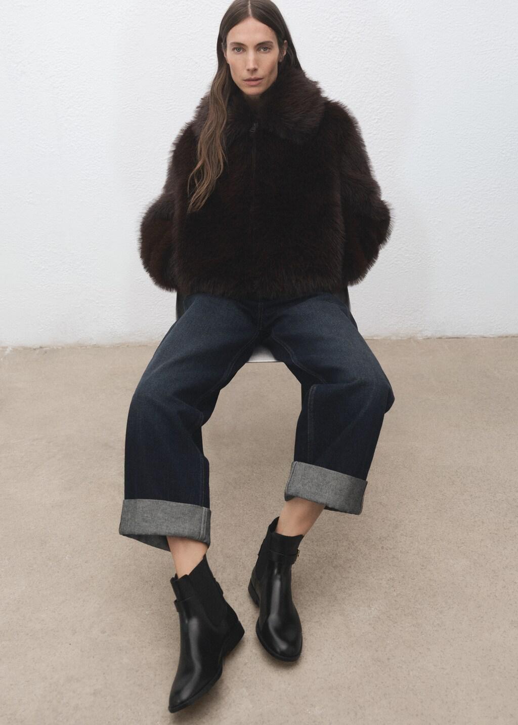 Black Ankle Boots With Elastic Panel And Buckle, Black, large image number 0