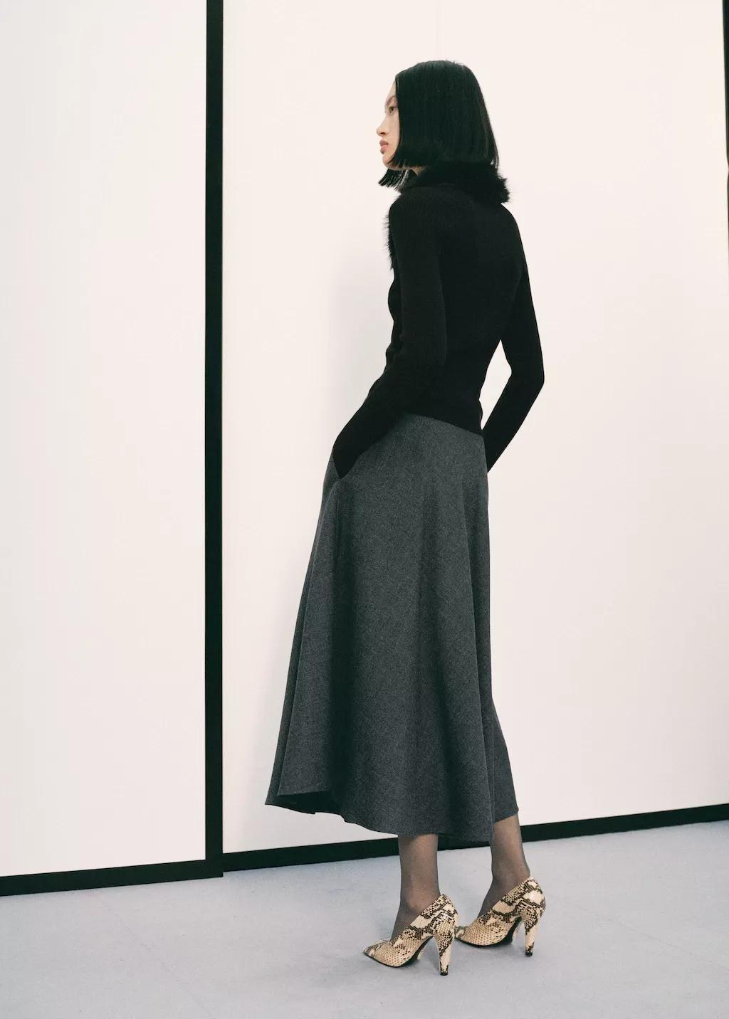 BLACK Cardigan with faux-fur collar, 0201_99, large image number 2