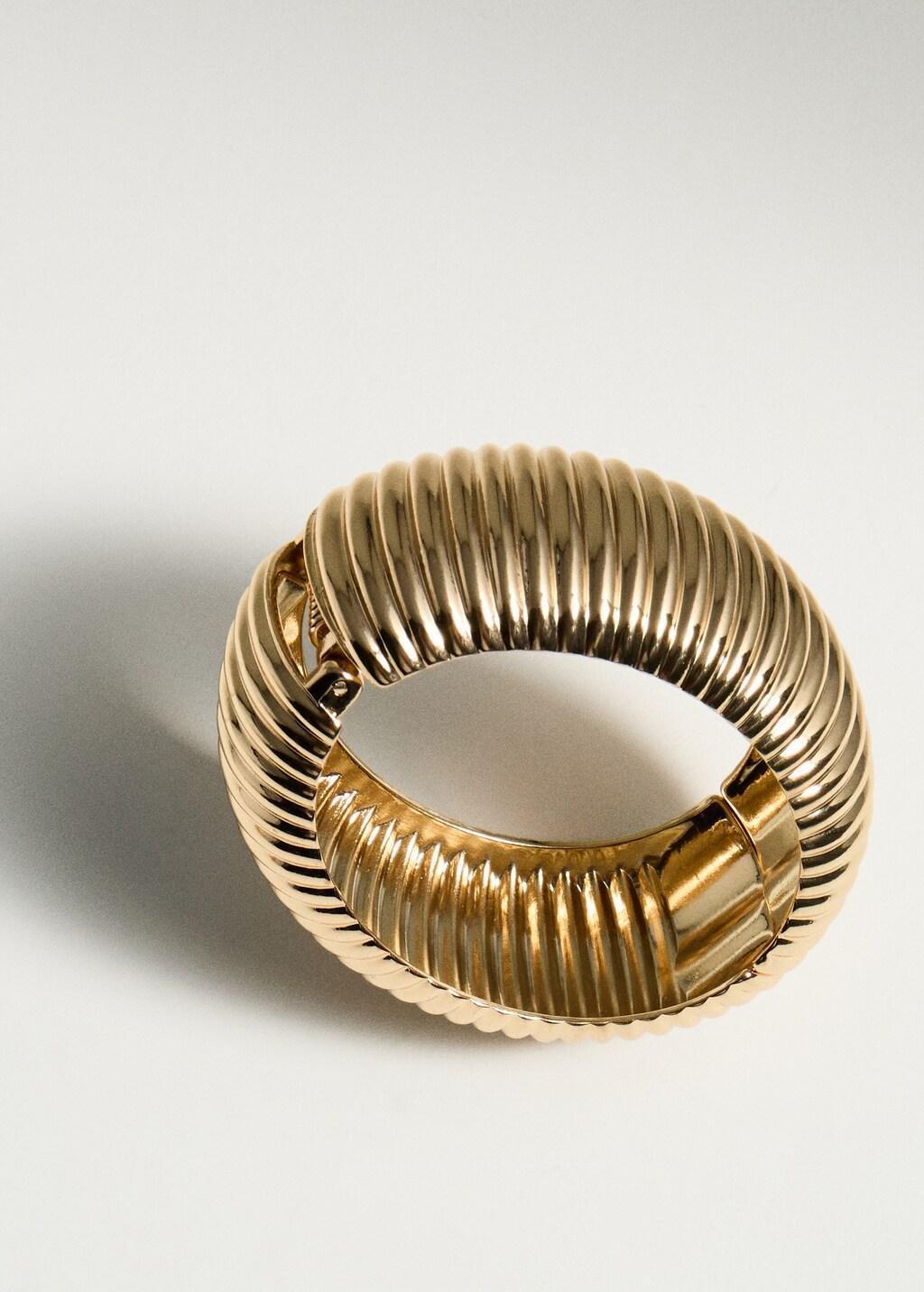 GOLD Rigid bracelet with relief, 0201_OR, large image number 3