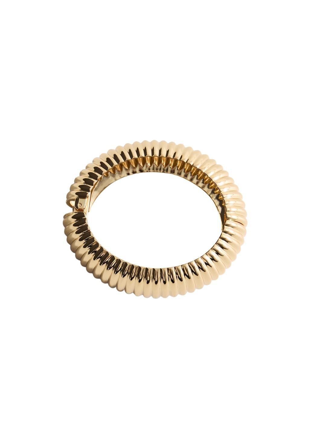 GOLD Rigid bracelet with relief, 0201_OR, large image number 4