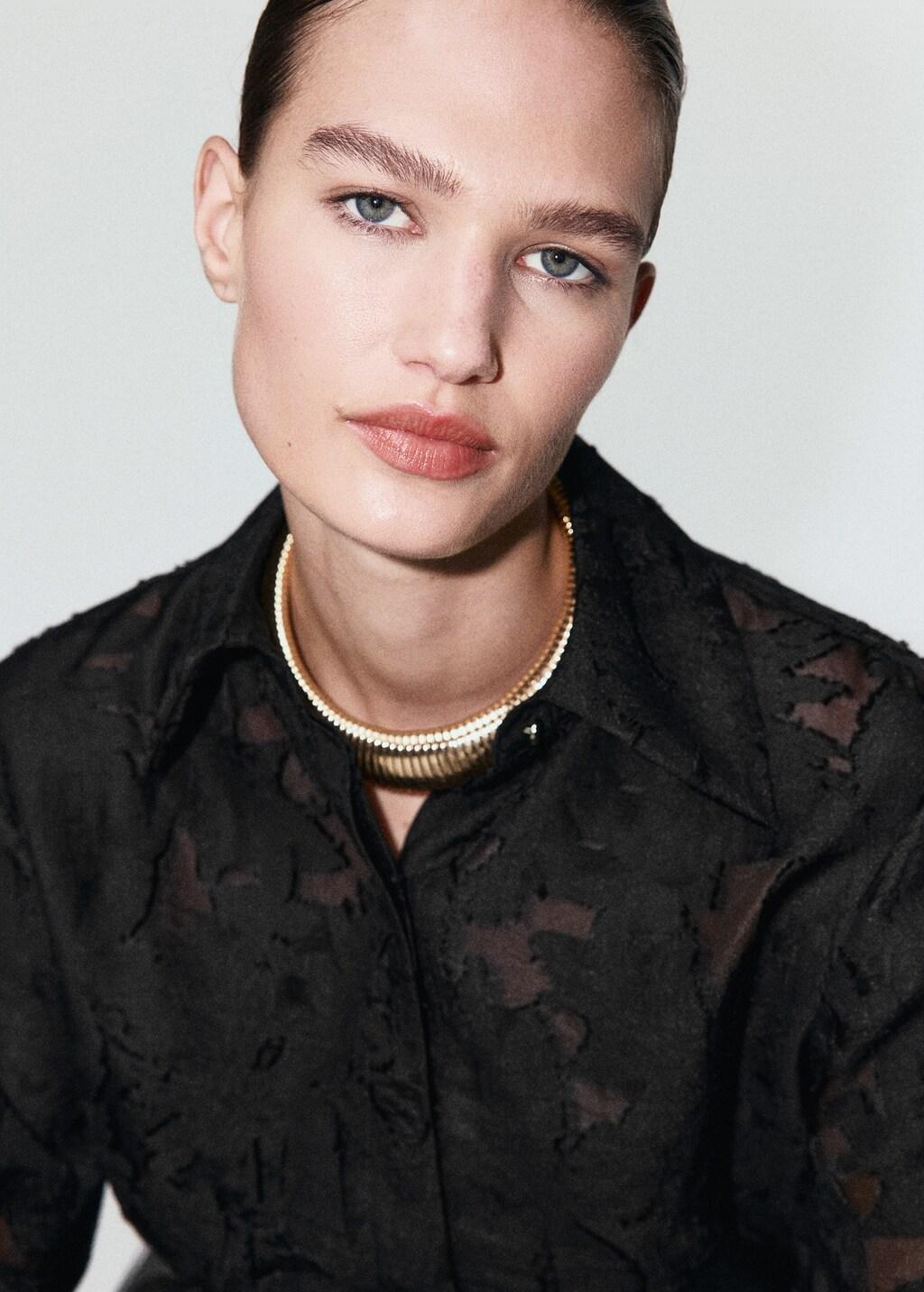 BLACK Textured oversize shirt, 0201_99, large image number 4