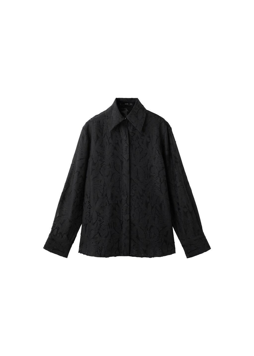 BLACK Textured oversize shirt, 0201_99, large image number 6