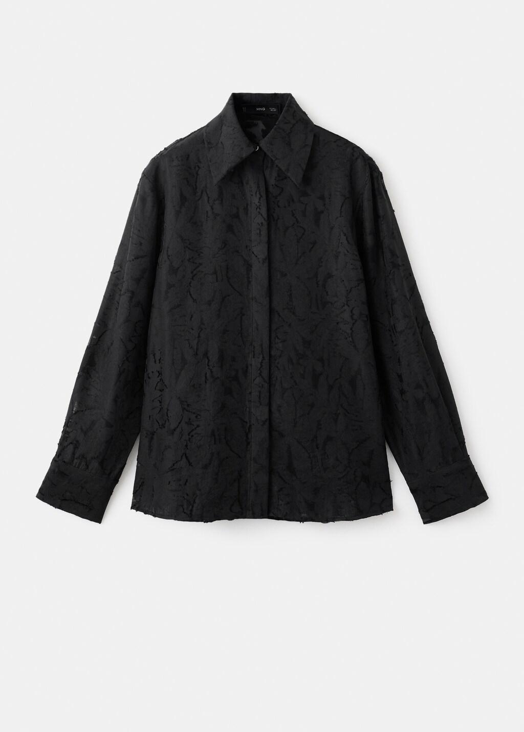 BLACK Textured oversize shirt, 0201_99, large image number 7