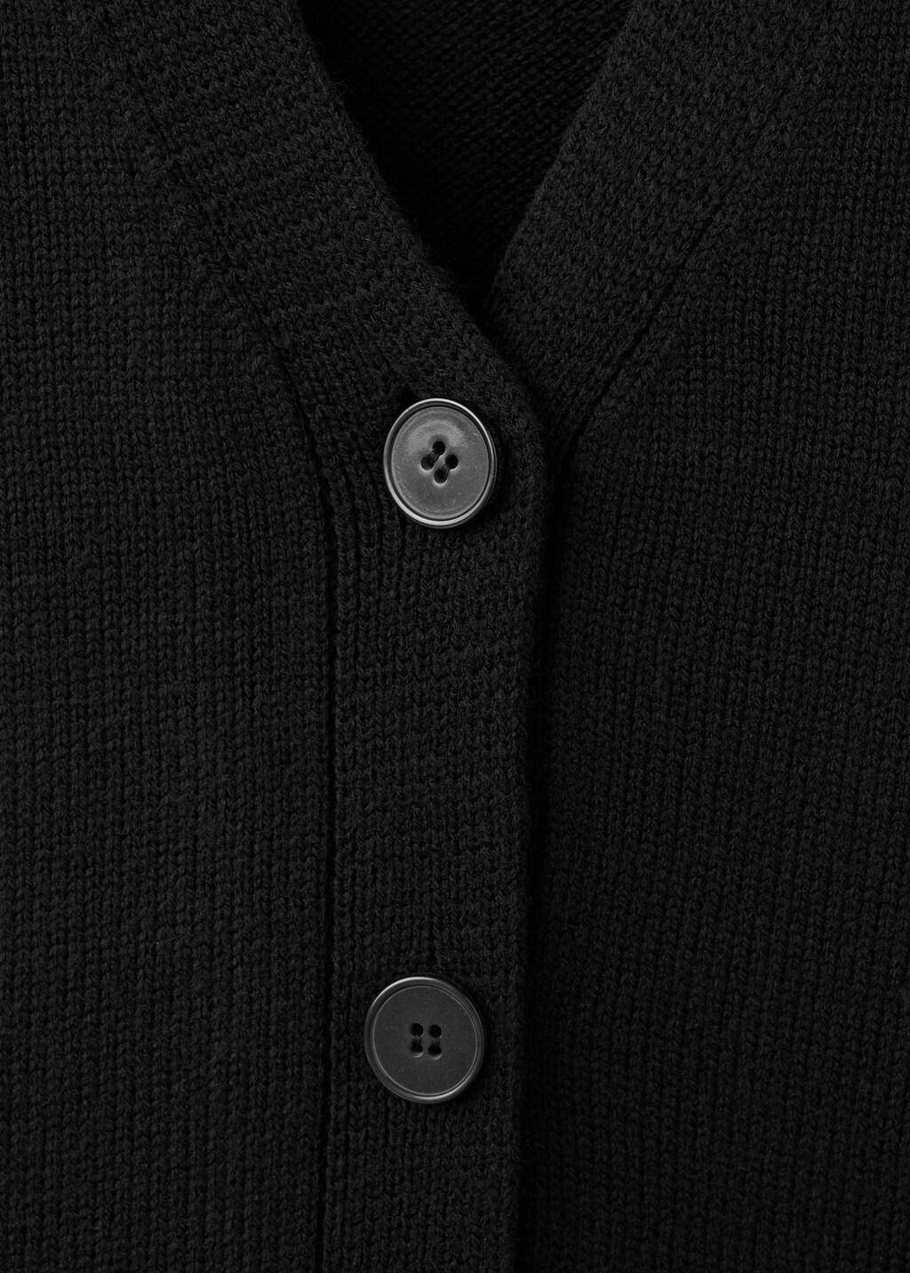 Black Oversized V-Neck Cardigan, 0201_99, medium