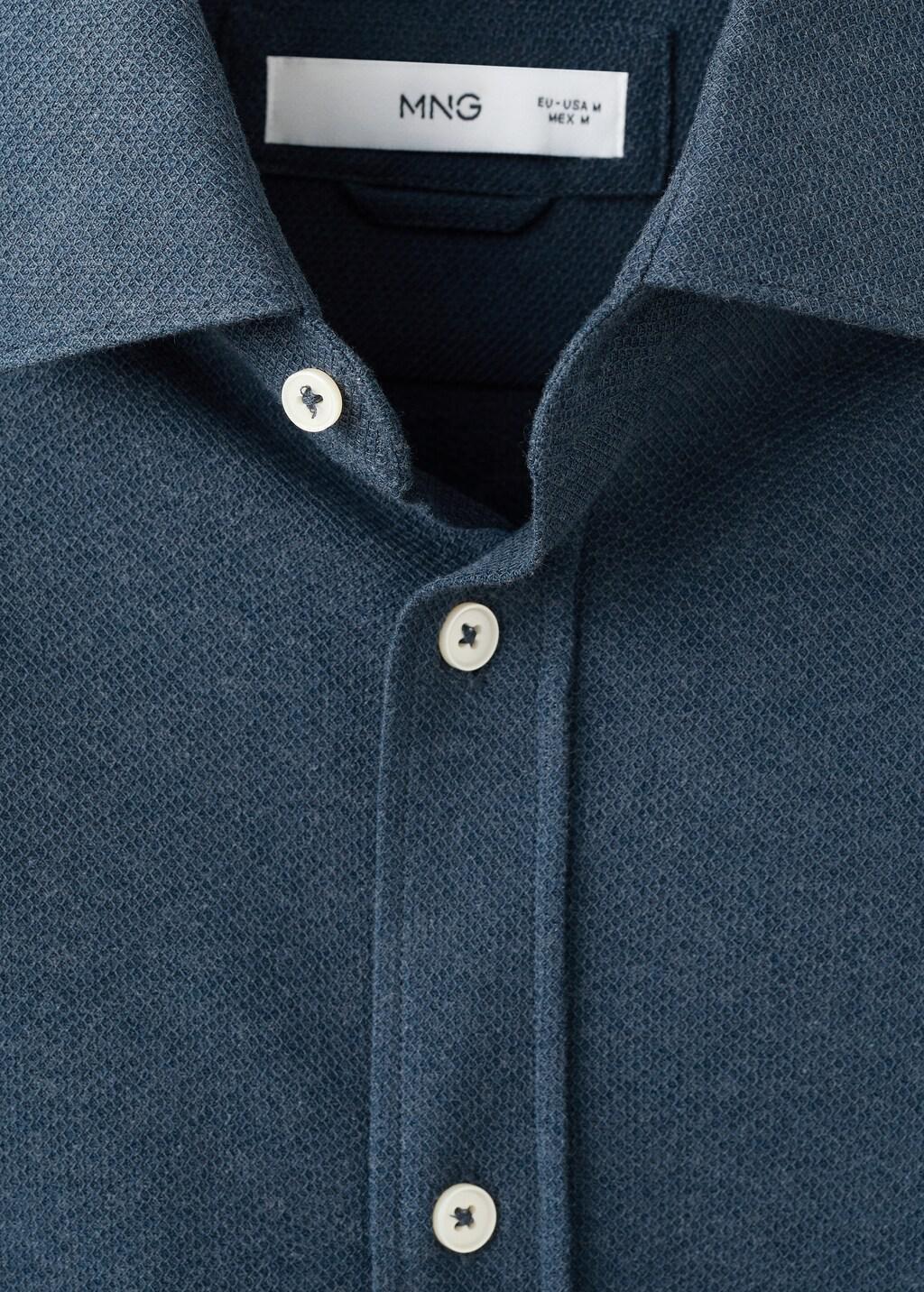 Blue 100% Cotton Slim-Fit Shirt, Medium Blue, large image number 1