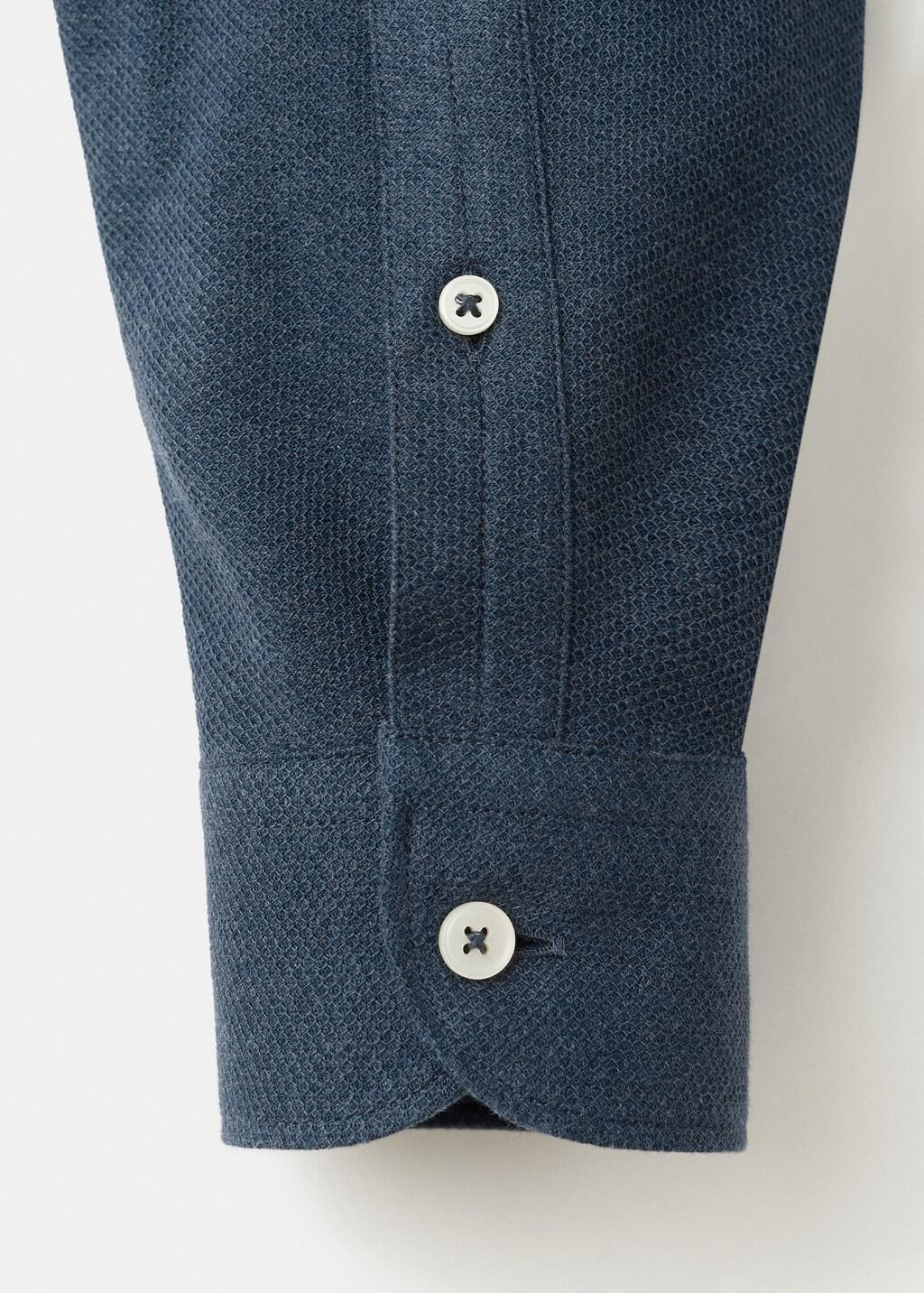 Blue 100% Cotton Slim-Fit Shirt, Medium Blue, large image number 5