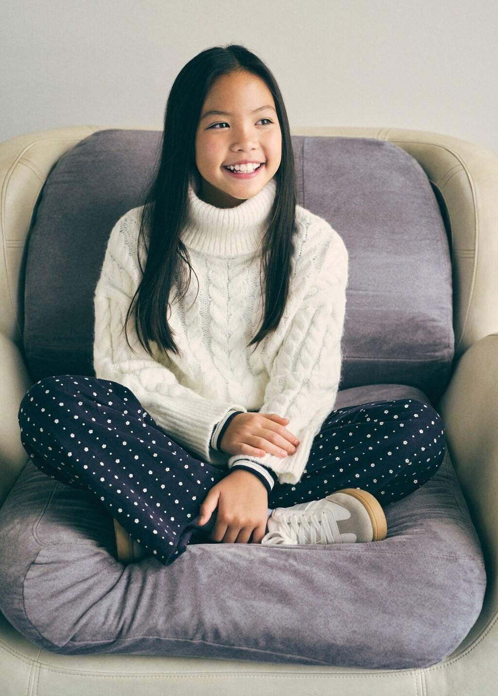 NAVY Flower culottes trousers, Kids Girl, Navy, large image number 3