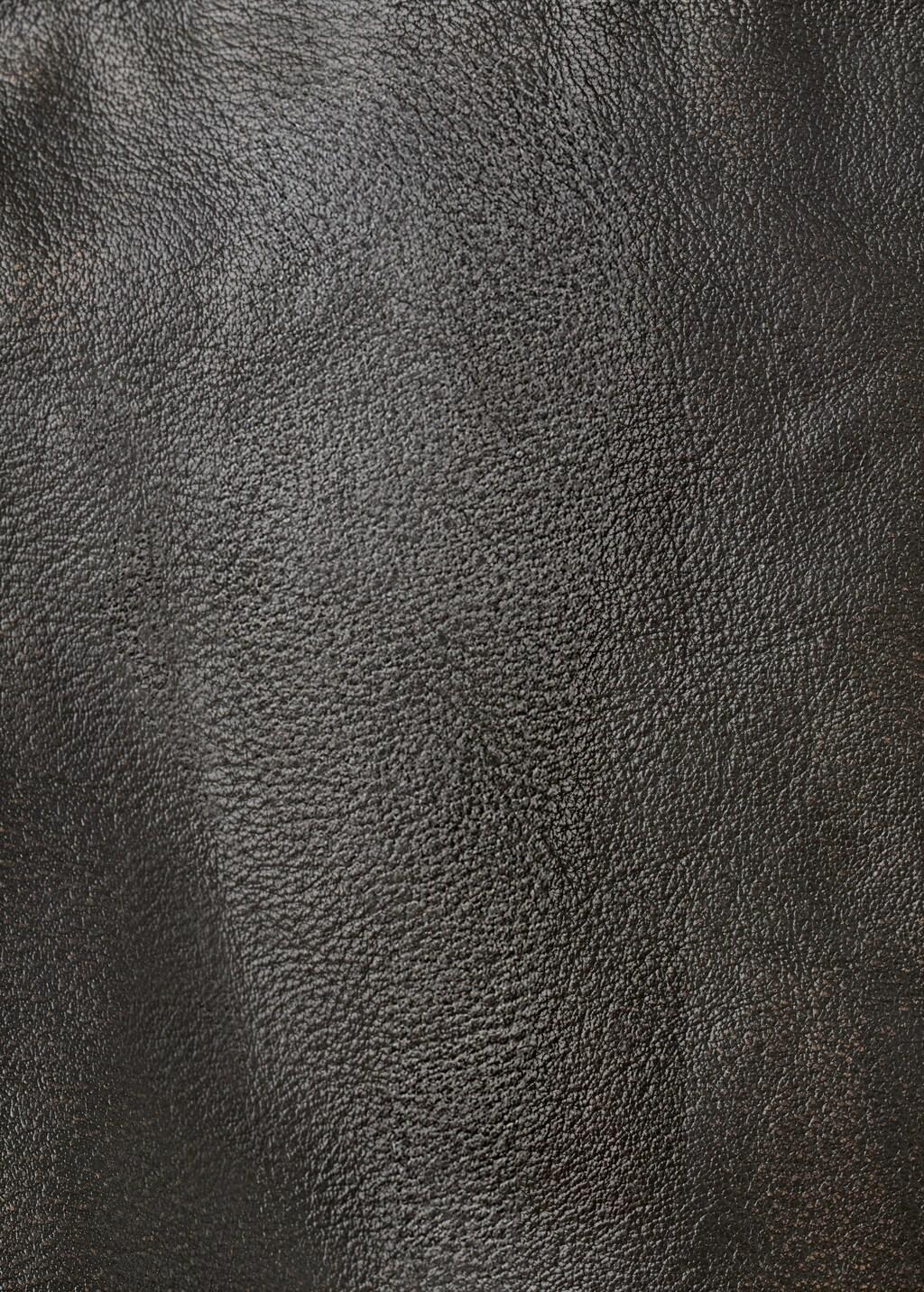 Brown Leather Mini-Skirt With Belt Loops, Brown, medium