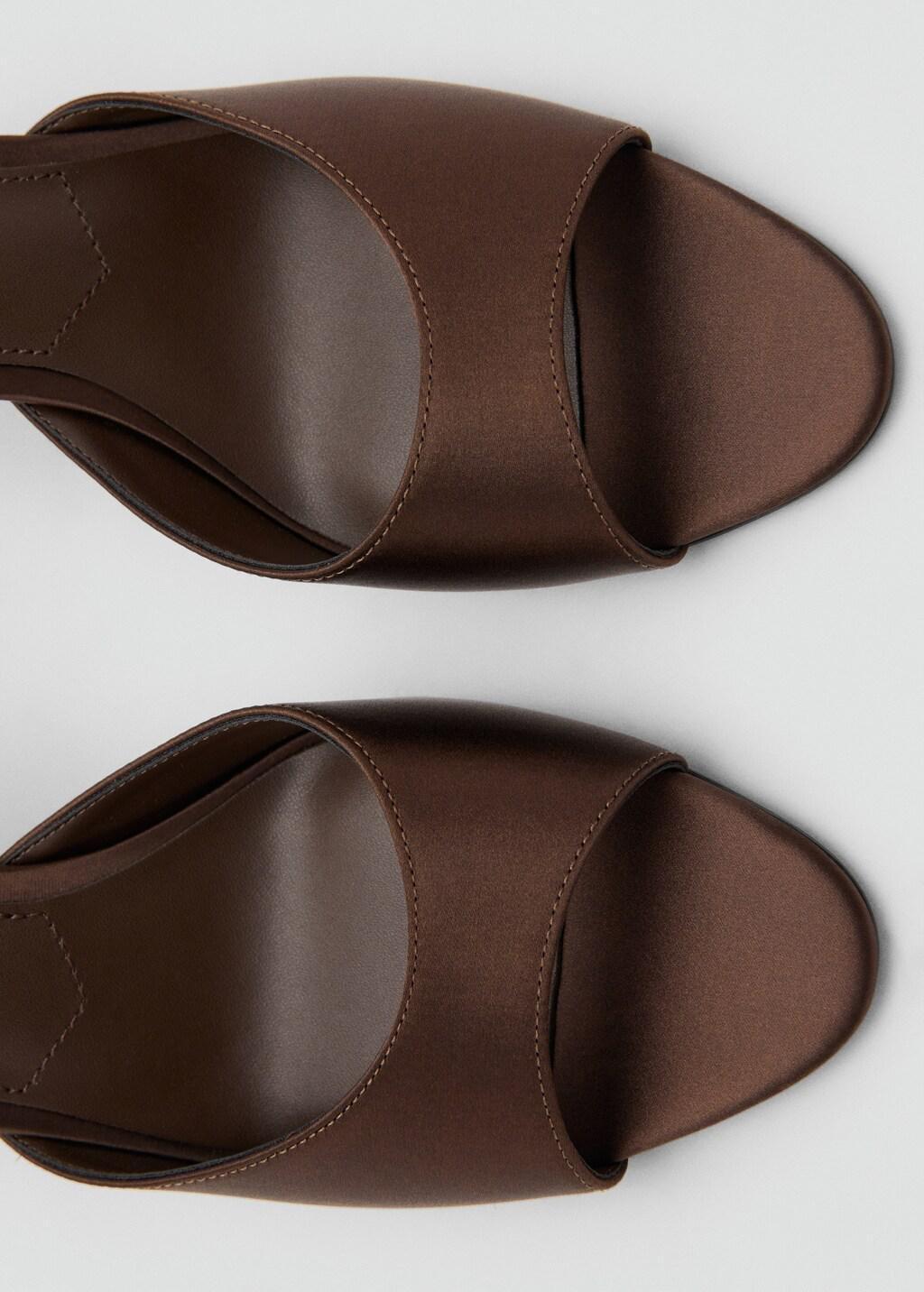 DARK BROWN Satin high-heeled sandal, Dark Brown, large image number 1