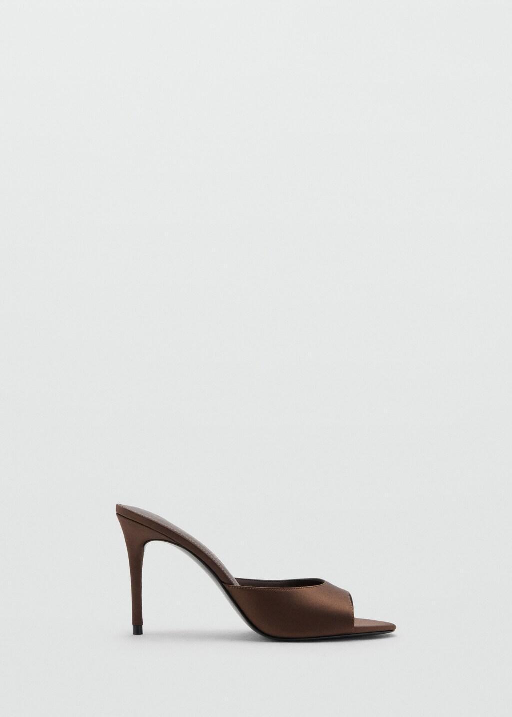 DARK BROWN Satin high-heeled sandal, Dark Brown, large image number 2