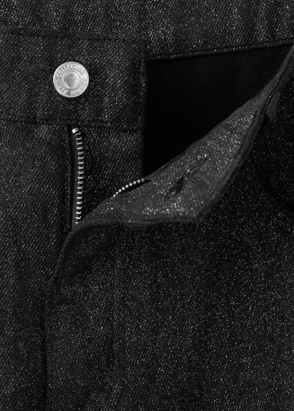 BLACK Shiny straight-leg jeans, 0201_99, large image number 1