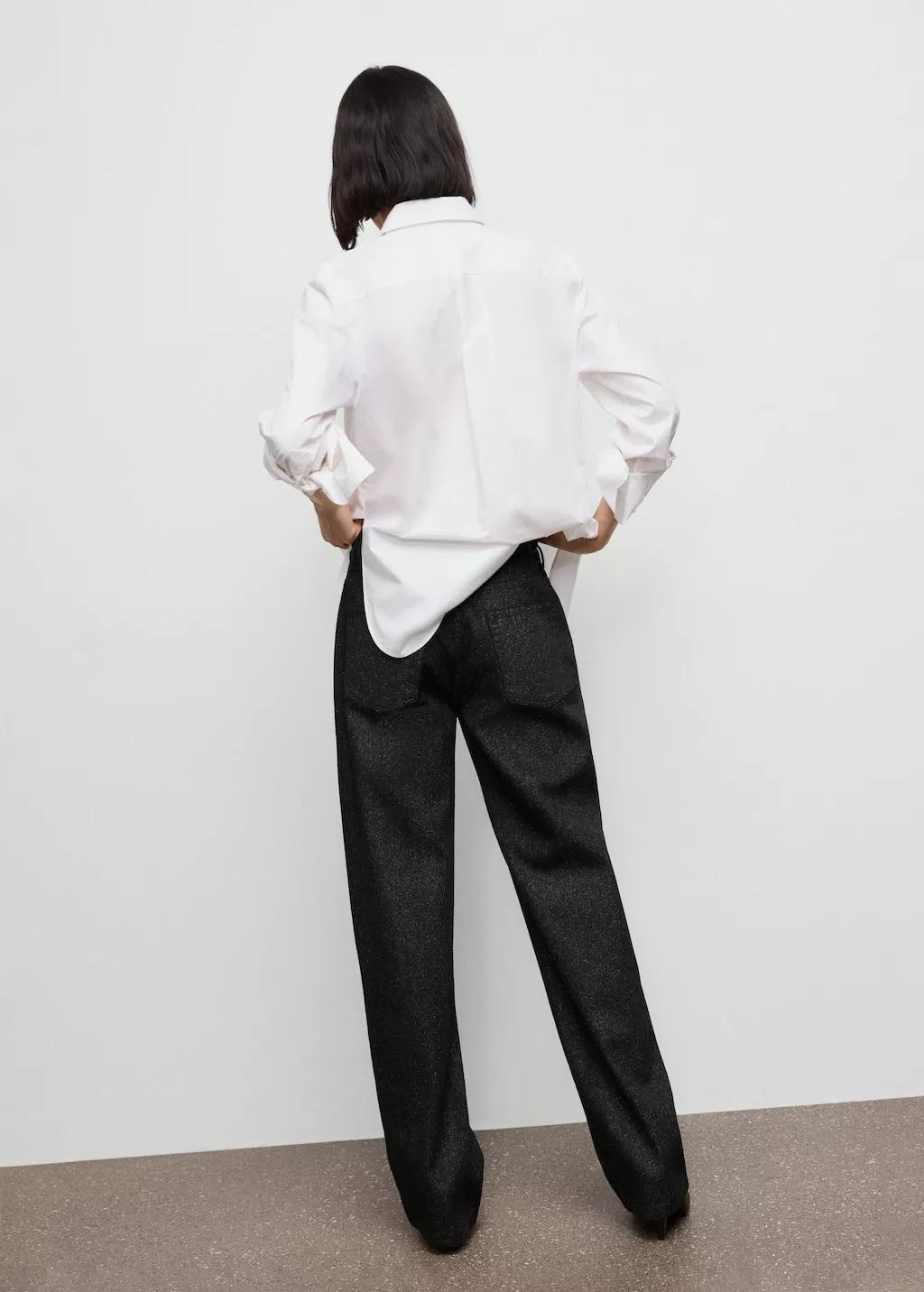 BLACK Shiny straight-leg jeans, 0201_99, large image number 2