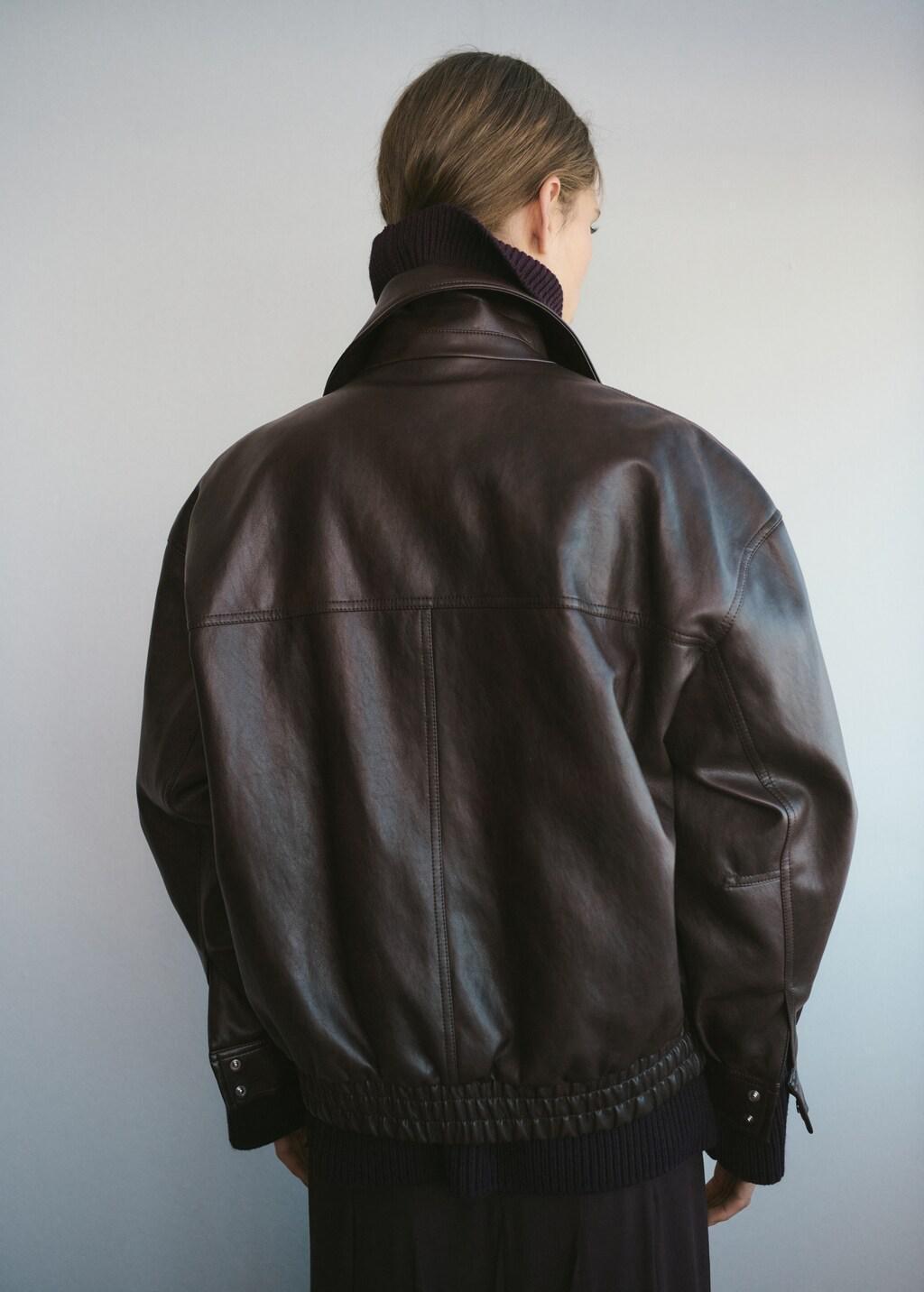 BROWN Oversized faux leather jacket, Brown, large image number 2