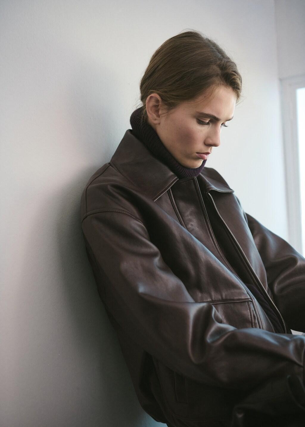 BROWN Oversized faux leather jacket, Brown, large image number 6