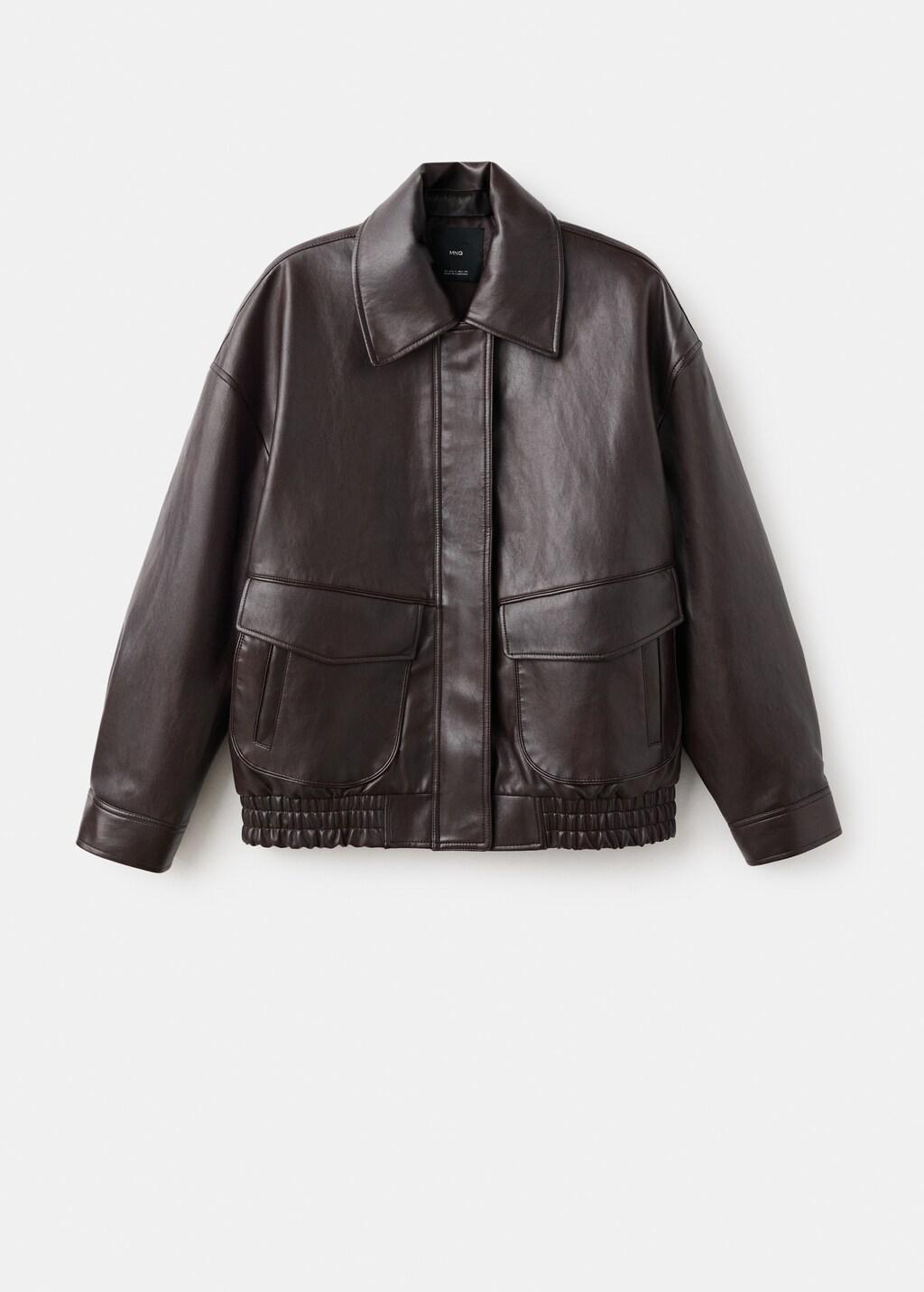 BROWN Oversized faux leather jacket, Brown, large image number 7