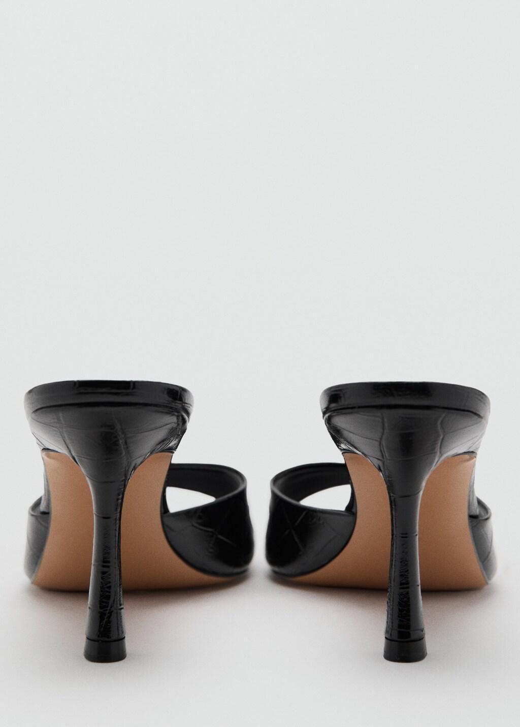 Black Croc-Effect Heeled Sandals, 0201_99, large image number 1