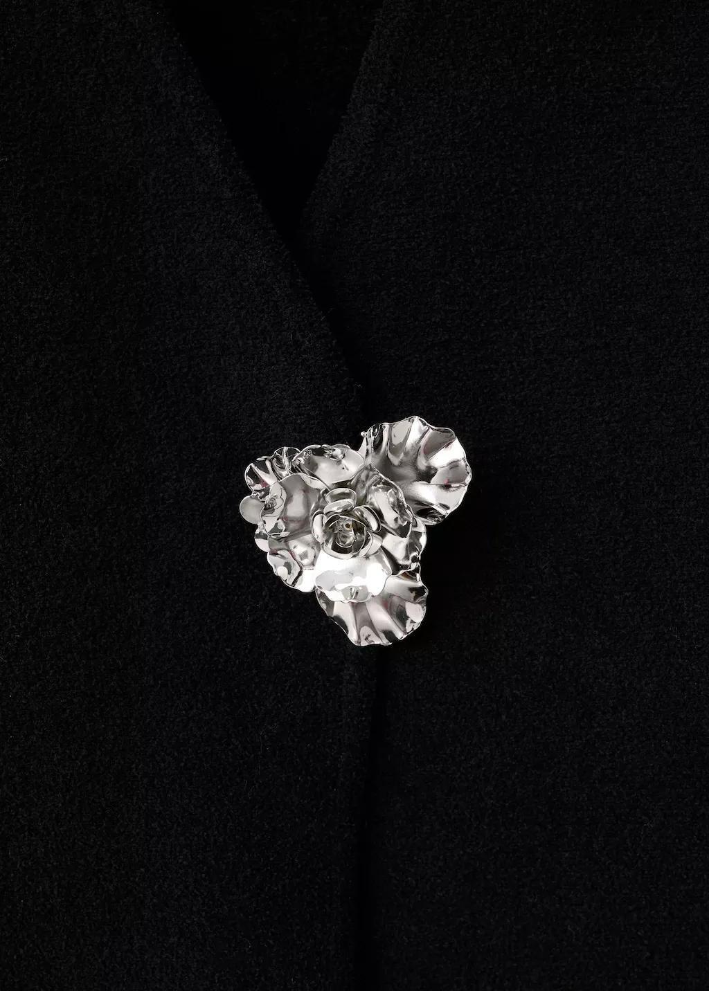 Black Knitted Cardigan With Jewel Button, Black, large image number 1