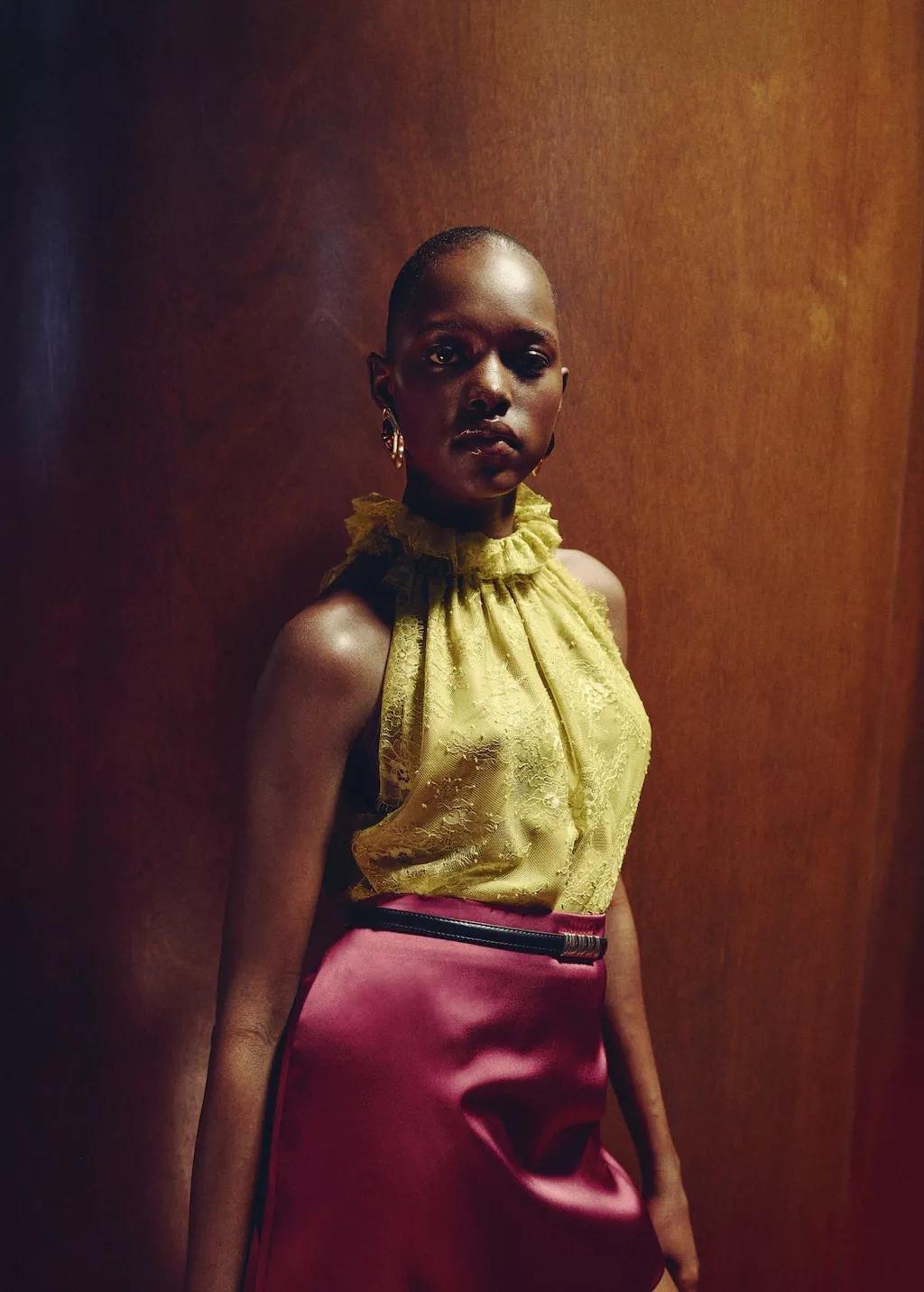 Orange Lt Pastel Satin Short Skirt, Light-Pastel Orange, large image number 3